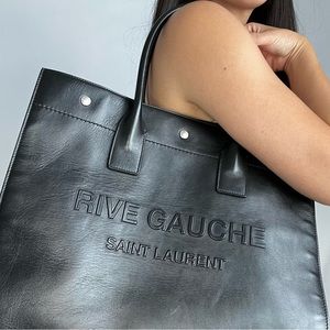 Sold. YSL Rive Gauche Leather Tote Black